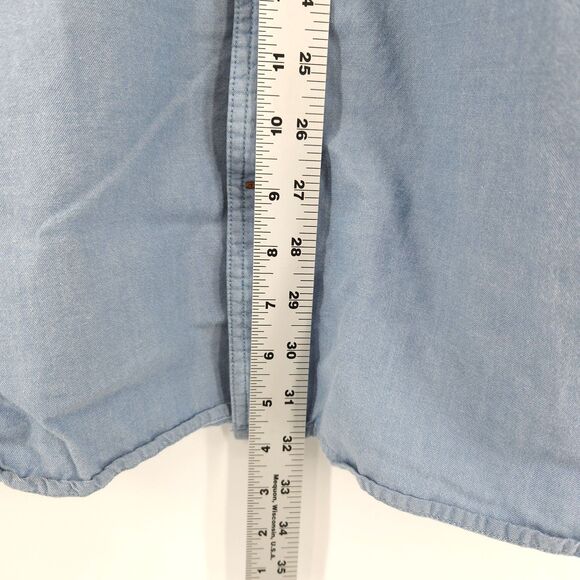 Carhartt Button Down Work Shirt Men Size XL Chambray Light Blue  5200 CBL - Picture 10 of 10